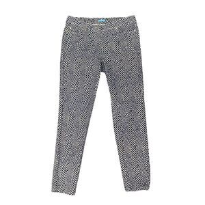 J. McLaughlin Herringbone Pants Womens 10 Mid Rise Straight Leg Zip Fly Pockets
